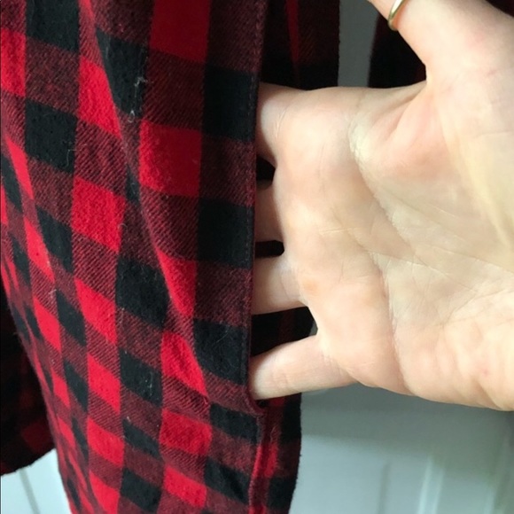 buffalo check plaid shirt dress size Large red - Picture 5 of 5